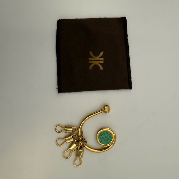 🐊KWANPEN 1938 SINGAPORE Green Exotic Genuine CROCODILE Bag Charm • Made in ITALY - Picture 3 of 8